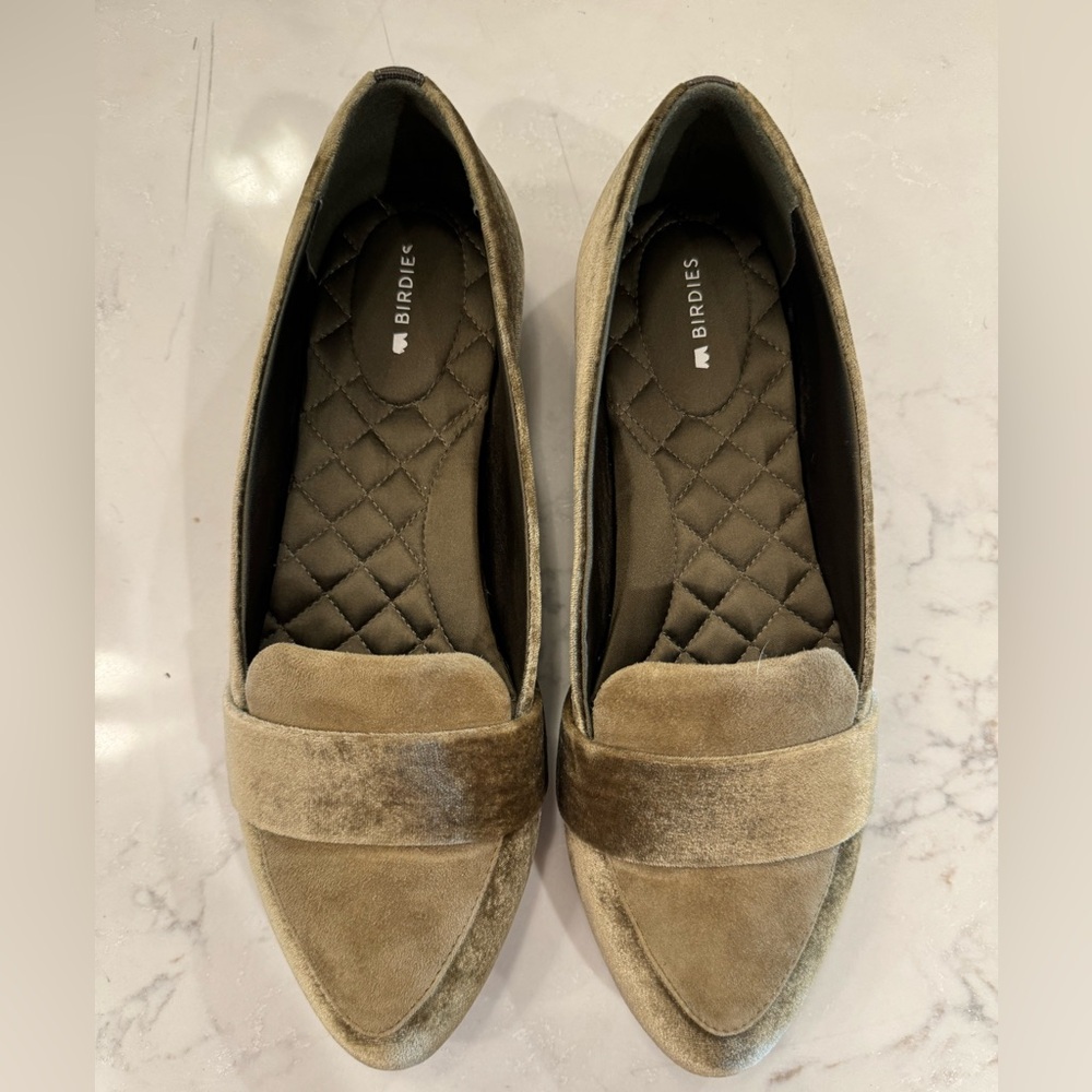 Birdies The Blackbird Olive Velvet 8.5